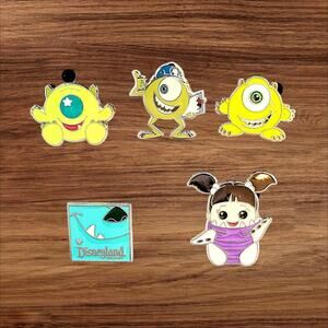 5 Monster's Inc. Disney Parks Trading Pins, Plus 2 Bonus Pins